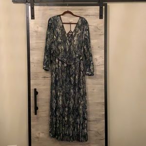 NWT AVA & VIV Snake Print Maxi Dress